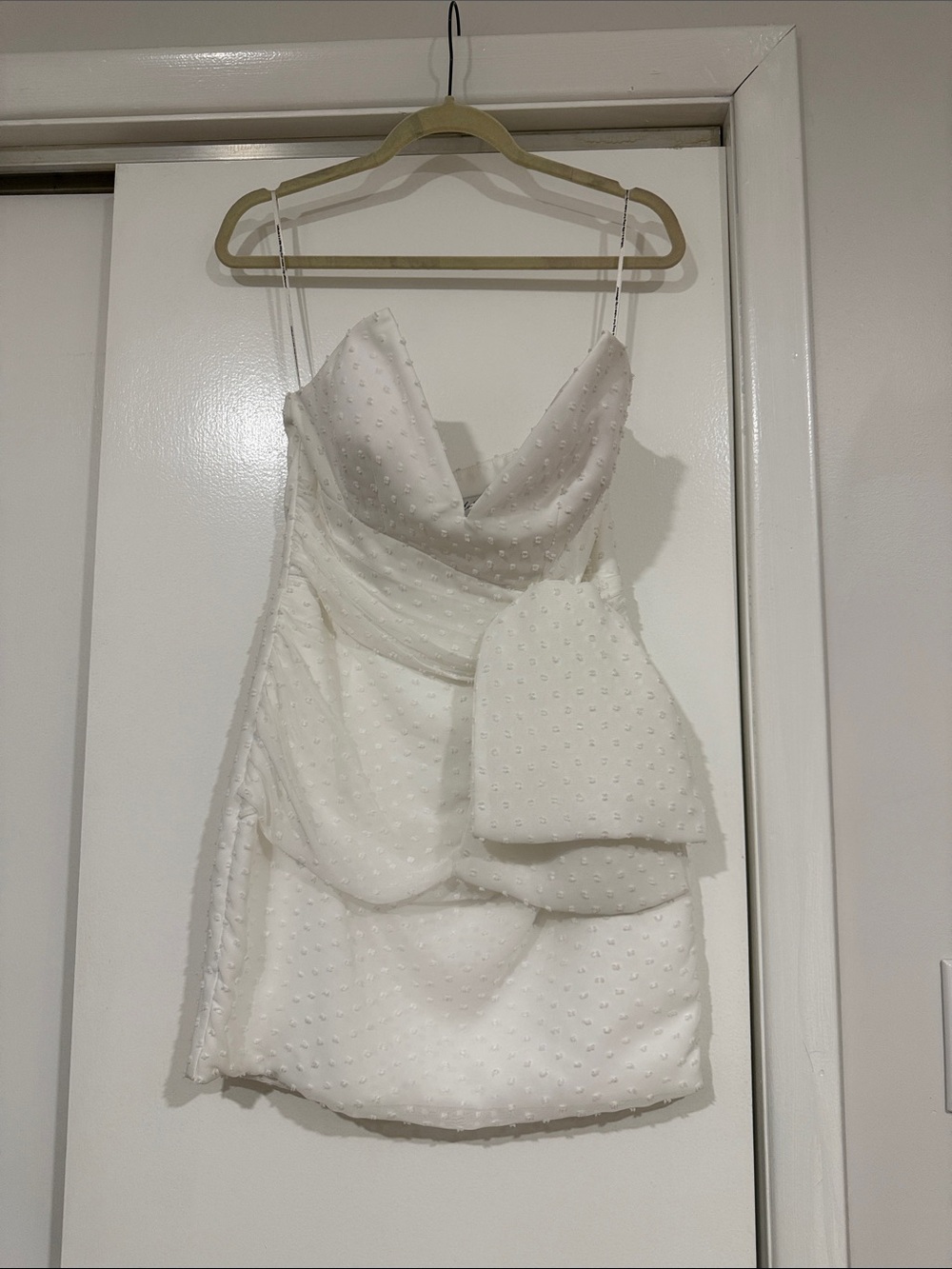 Katie May White Textured Spaghetti-Strap Mini Dress